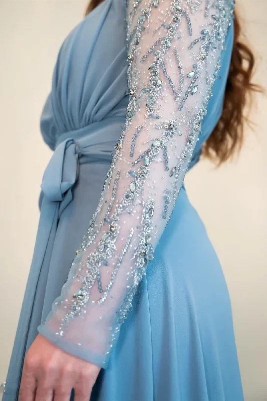 dusty-blue-chiffon-beading-long-sleeve-bridesmaid-dress