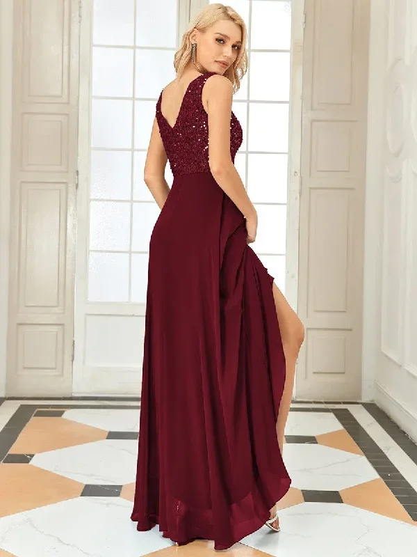 elegant-paillette-chiffon-v-neck-a-line-sleeveless-plus-size-evening-dresses-ep00410