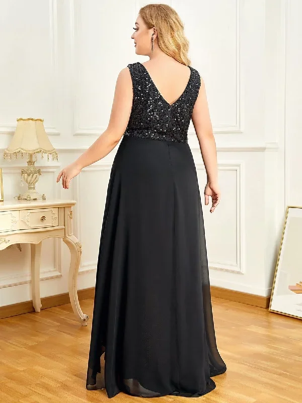 elegant-paillette-chiffon-v-neck-a-line-sleeveless-plus-size-evening-dresses-ep00410