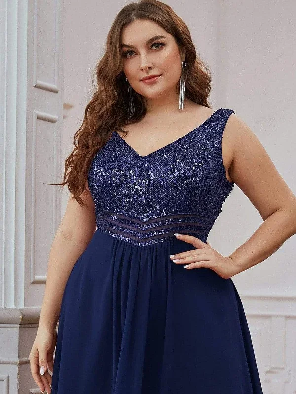 elegant-paillette-chiffon-v-neck-a-line-sleeveless-plus-size-evening-dresses-ep00410