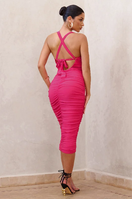 embody-hot-pink-cut-out-twist-front-ruched-midi-dress-cl126226073