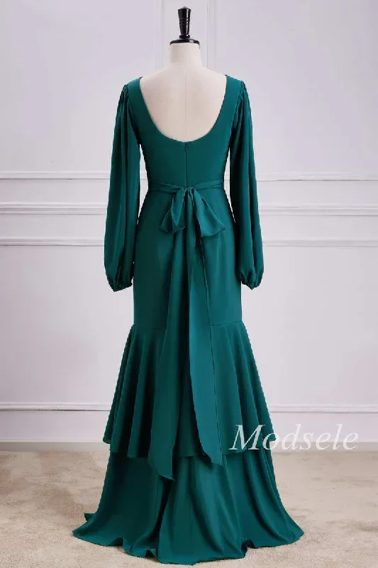 emerald-v-neck-ruffle-maxi-dress-with-long-sleeves