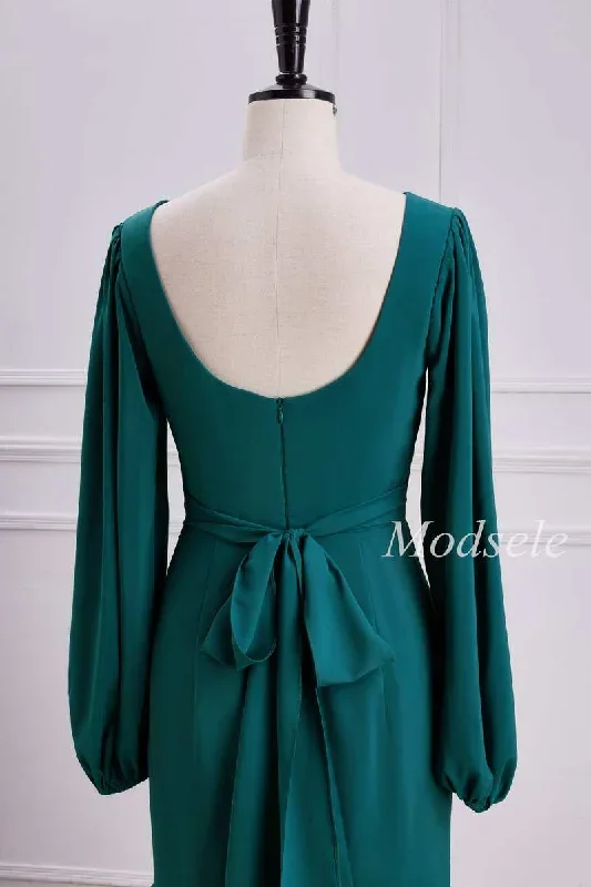 emerald-v-neck-ruffle-maxi-dress-with-long-sleeves