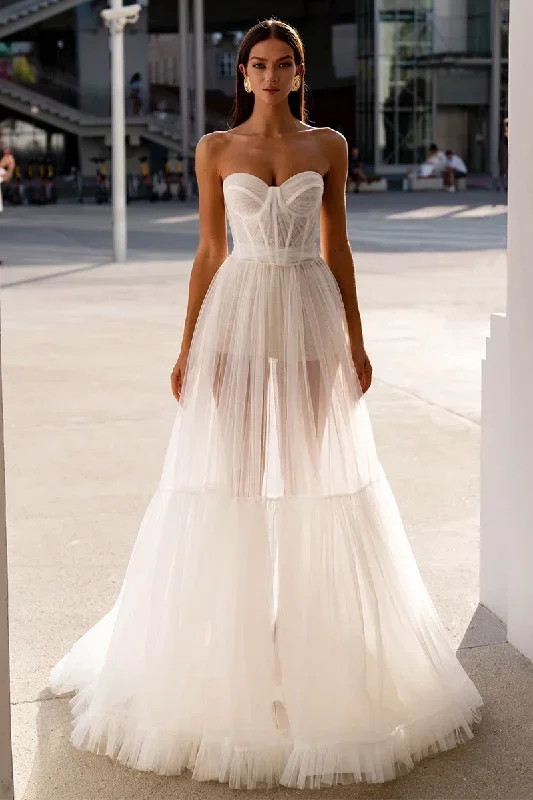 Everlasting Love Strapless A-Line Sheer Wedding Dress