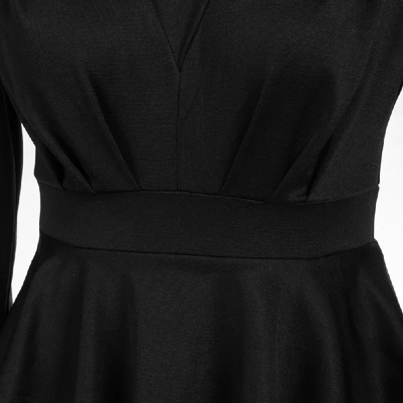 fans-look-of-peplum-bodycon-dress-long-lantern-sleeve-high-neck-dress