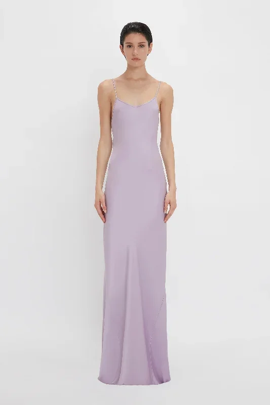 Low Back Cami Floor-Length Dress In Petunia