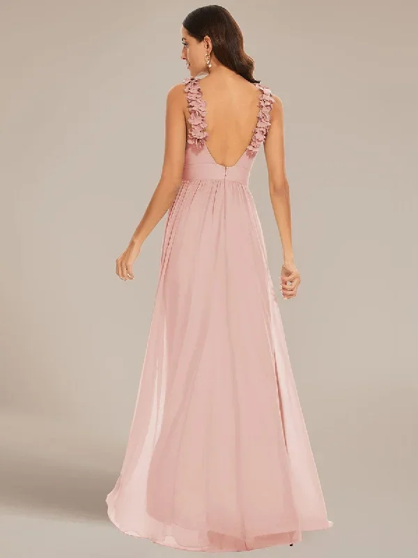 floral-applique-sleeveless-pleated-chiffon-bridesmaid-dress-es01693