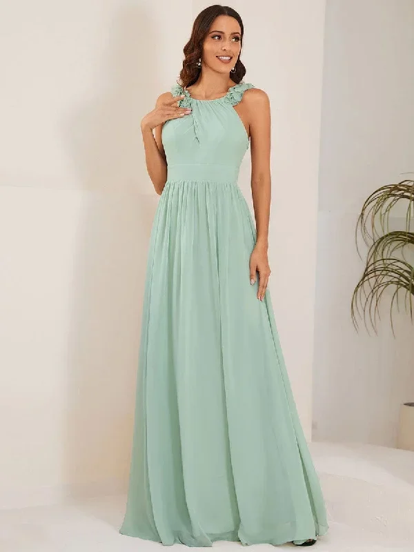 floral-applique-sleeveless-pleated-chiffon-bridesmaid-dress-es01693