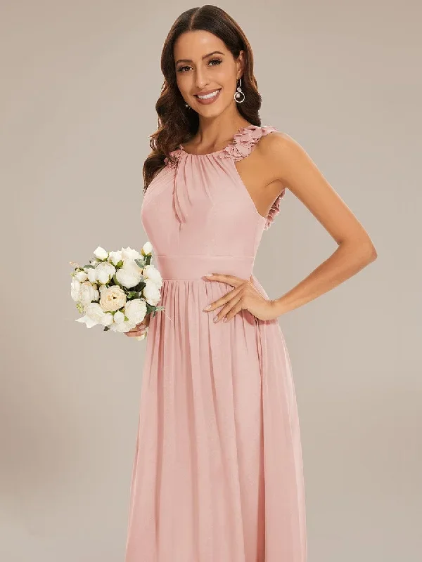 floral-applique-sleeveless-pleated-chiffon-bridesmaid-dress-es01693