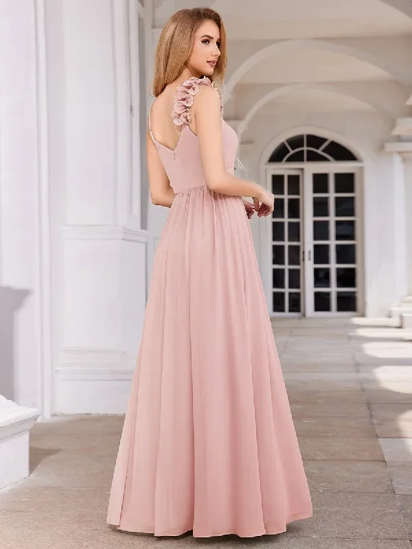 floral-strap-v-neck-chiffon-bridesmaid-dress-with-a-line-silhouette-ess0057