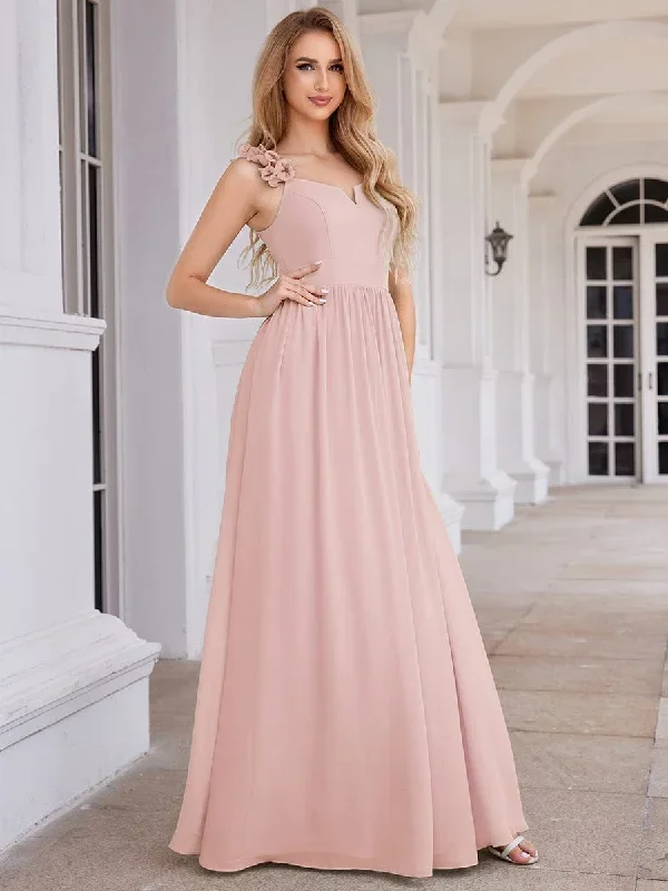 floral-strap-v-neck-chiffon-bridesmaid-dress-with-a-line-silhouette-ess0057