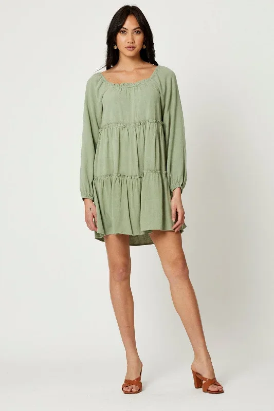 green-mini-dress-long-sleeve-square-neck-dd0037-80mb