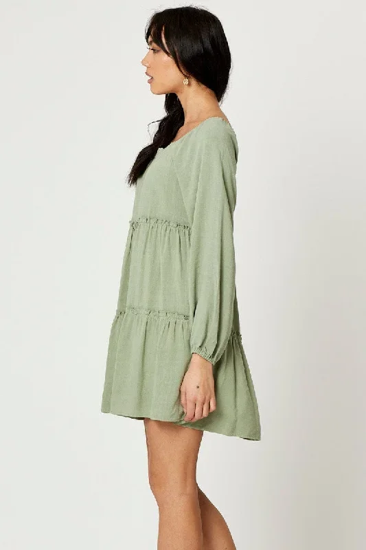 green-mini-dress-long-sleeve-square-neck-dd0037-80mb