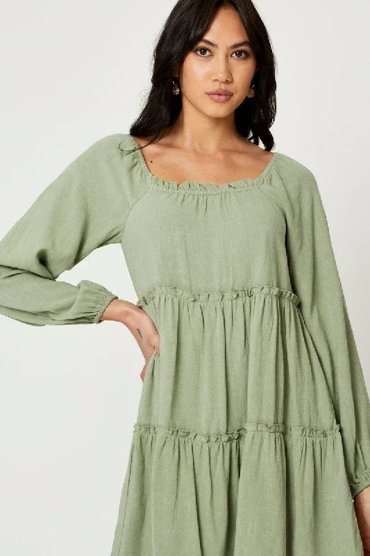 green-mini-dress-long-sleeve-square-neck-dd0037-80mb