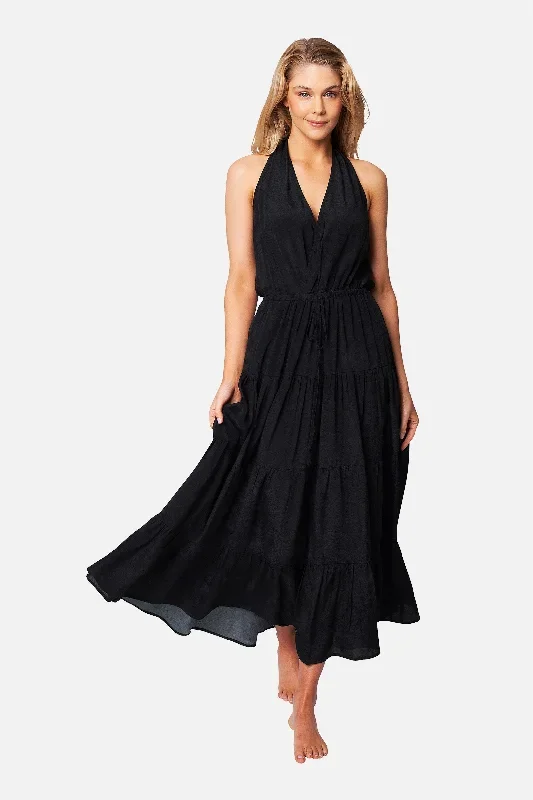 Halter Maxi Dress BLACK