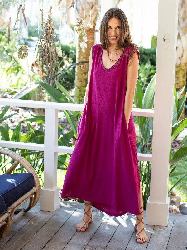 Hangout Knit Midi Dress - Cranberry