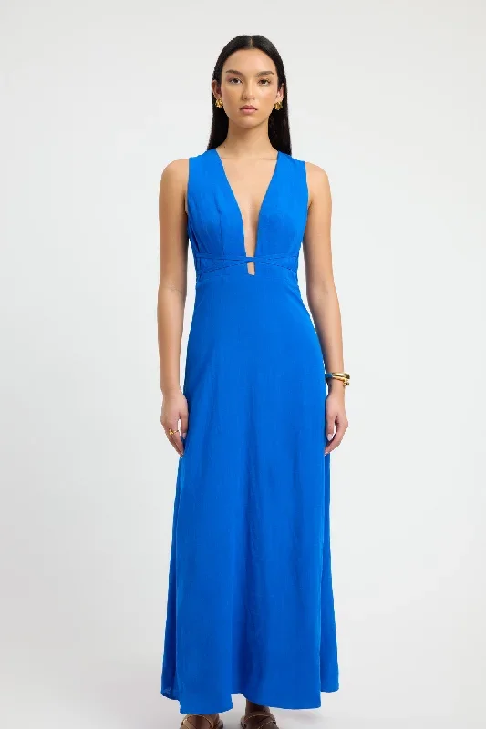 hayman-deep-vee-dress-cobalt