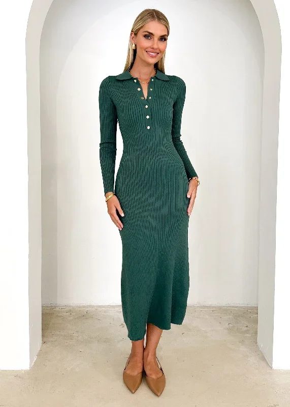 Helen Knit Maxi Dress - Emerald