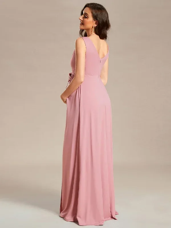 high-slit-sleeveless-a-line-stretchy-maxi-maternity-dress-ey01861