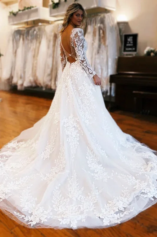 ivory-appliques-plunge-v-a-line-long-wedding-dress-with-long-sleeves