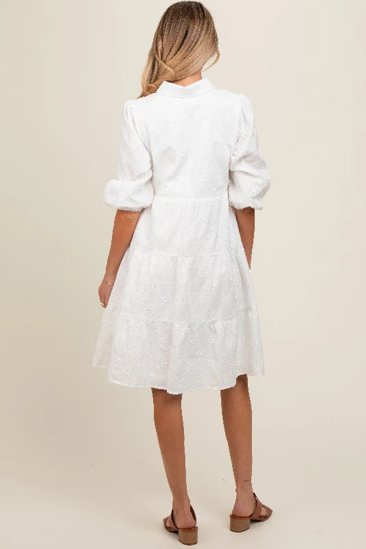 ivory-floral-embroidered-collared-button-down-maternity-dress