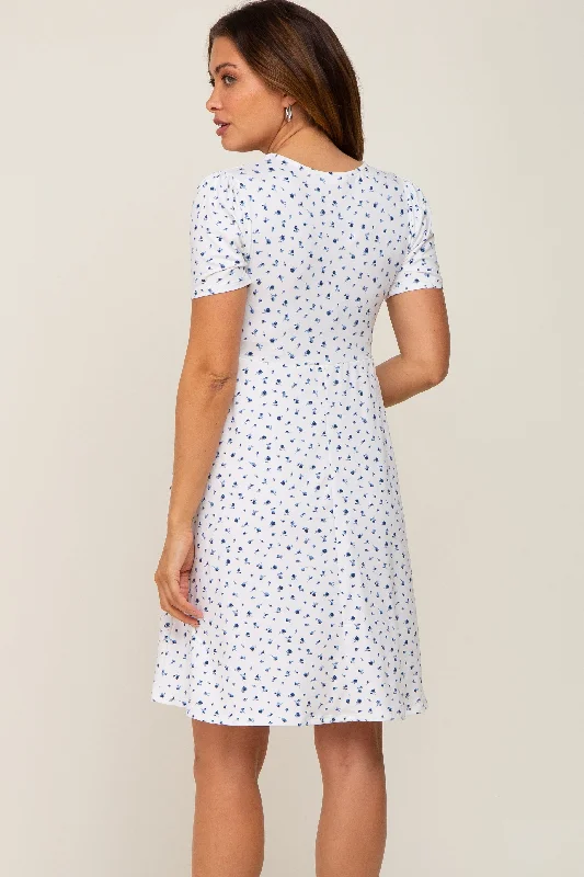 ivory-floral-smocked-short-sleeve-maternity-dress