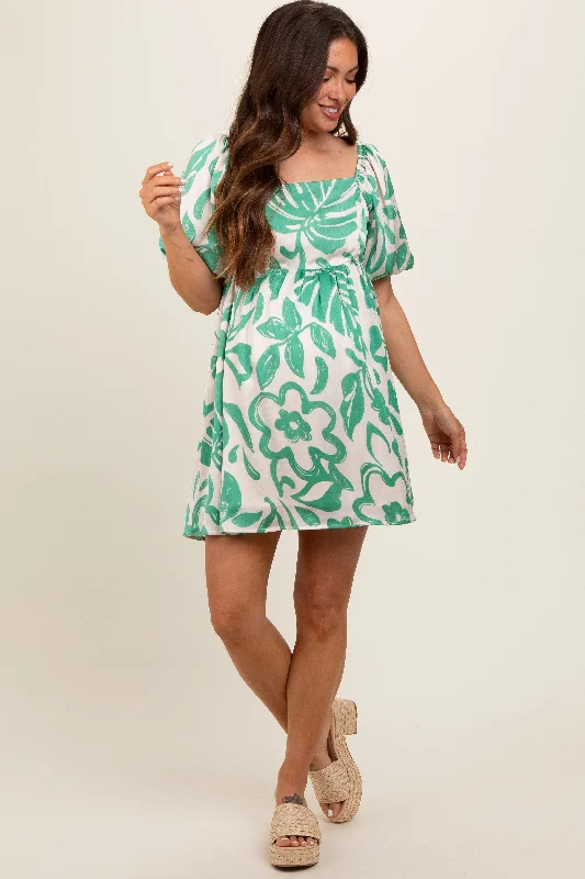 jade-floral-puff-sleeve-maternity-dress