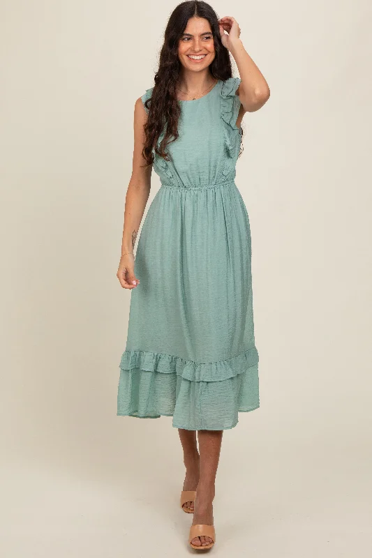 jade-texture-ruffle-accent-maternity-midi-dress