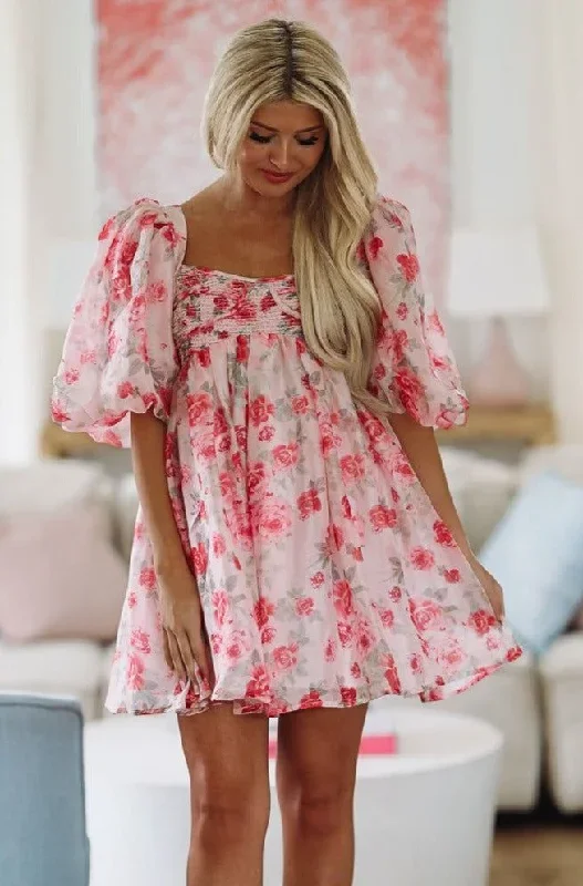 Leah Mini Dress - Pink