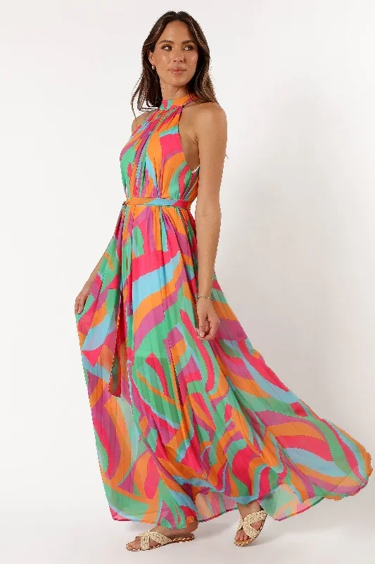 Leandra Halterneck Maxi Dress - Multicoloured