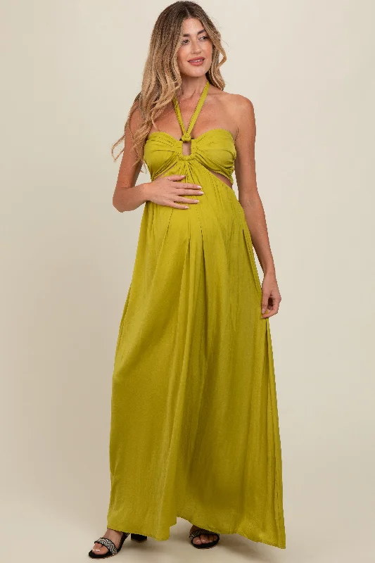 lime-halter-cutout-maternity-maxi-dress