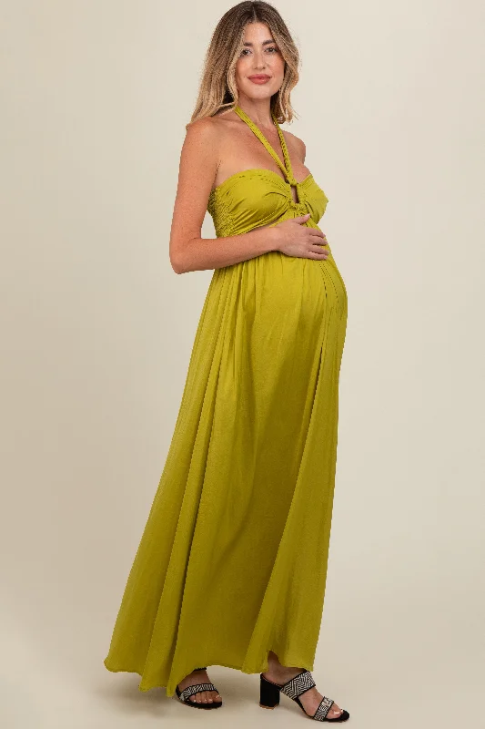 lime-halter-cutout-maternity-maxi-dress