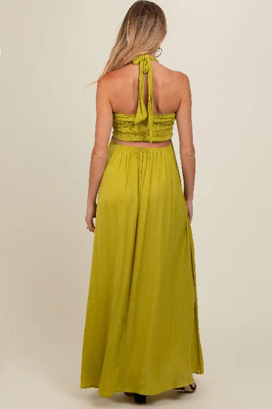 lime-halter-cutout-maternity-maxi-dress