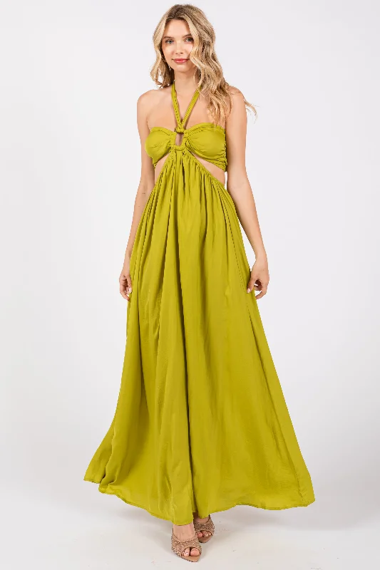 lime-halter-cutout-maternity-maxi-dress