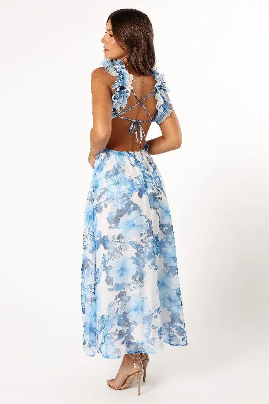 lucah-frill-shoulder-maxi-dress-blue-white-floral