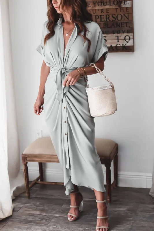 luv-satin-tie-front-midi-shirt-dress-olive