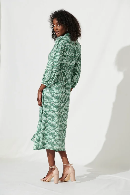 martinez-midi-shirt-dress-in-green-with-cream-print