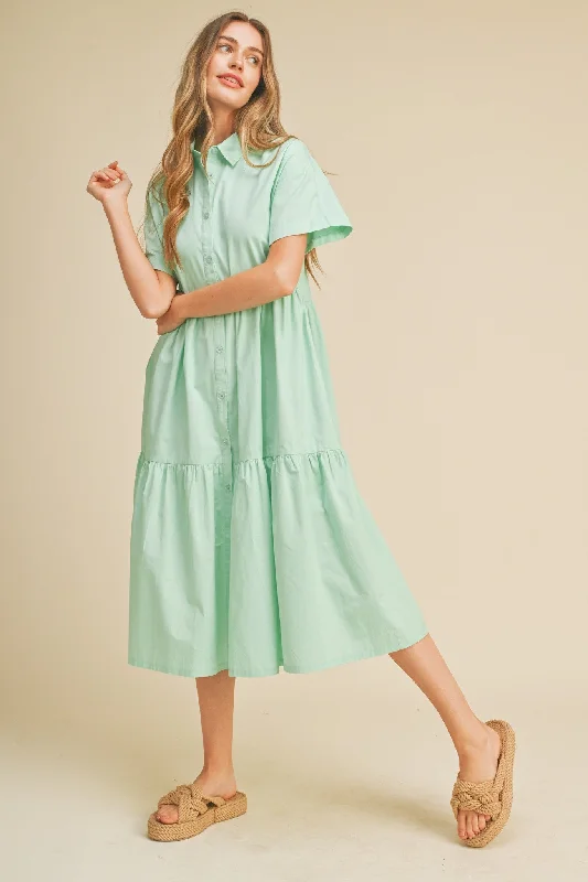 mint-green-tiered-button-down-maternity-midi-dress