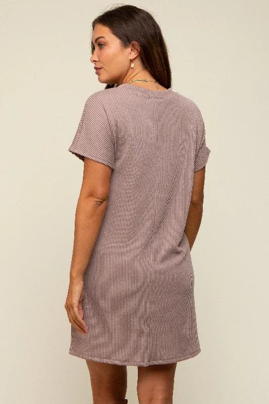 mocha-ribbed-front-pocket-dolman-short-sleeve-maternity-dress