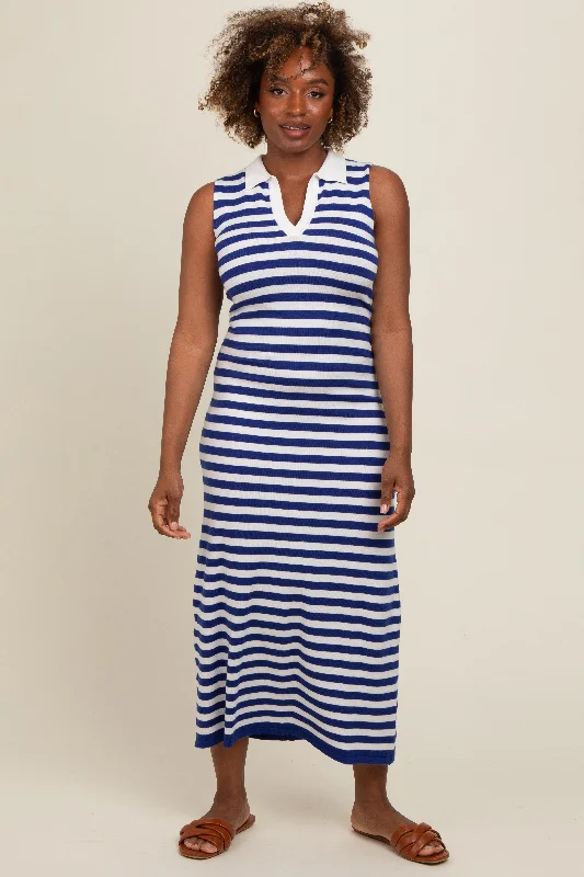 navy-striped-knit-polo-maternity-fitted-maxi-dress