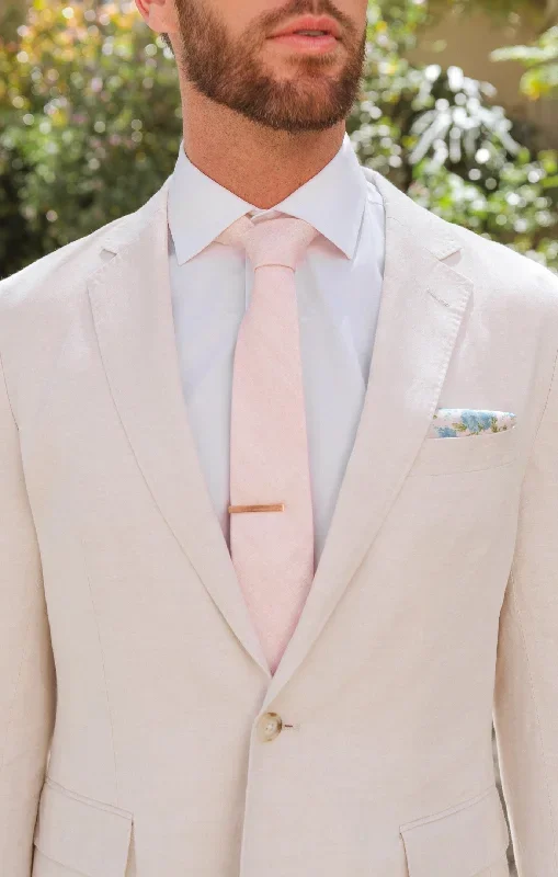 Nico Neck Tie ~ Dusty Blush Linen