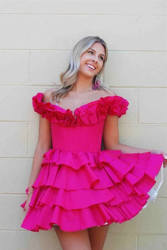 off-the-shoulder-fuchsia-tiered-a-line-homecoming-dress