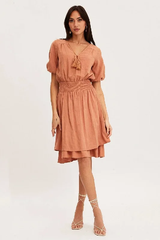 orange-midi-dress-short-sleeve-v-neck-ale1269-34b