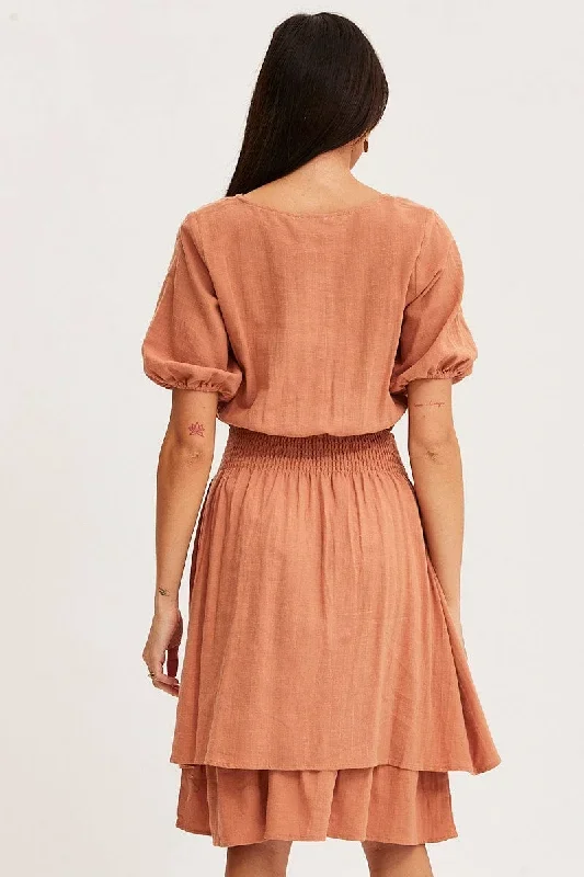 orange-midi-dress-short-sleeve-v-neck-ale1269-34b