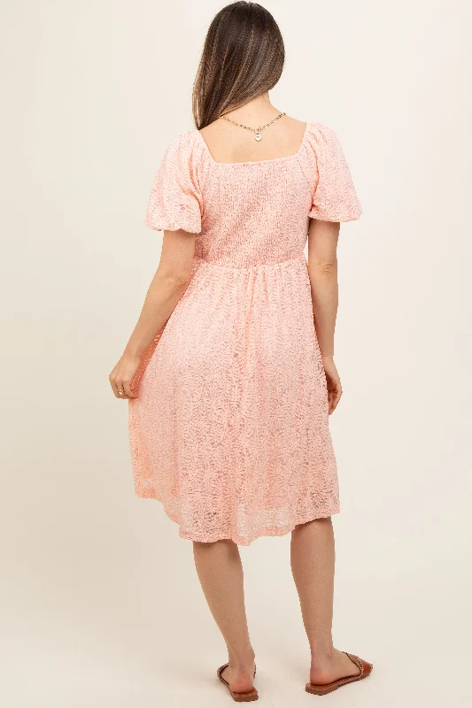 peach-lace-square-neck-maternity-dress