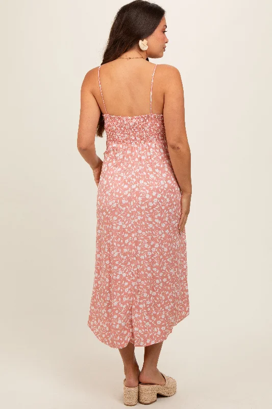 pink-floral-side-slit-maternity-midi-dress