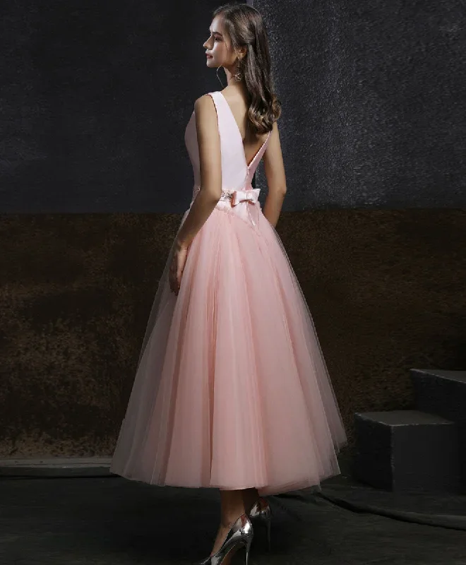 pink-round-neck-tulle-short-prom-dress-pink-tulle-bridesmaid-dress