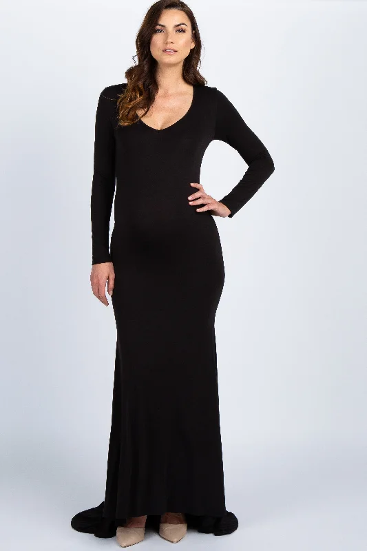 pinkblush-black-long-sleeve-photoshoot-maternity-gown-dress