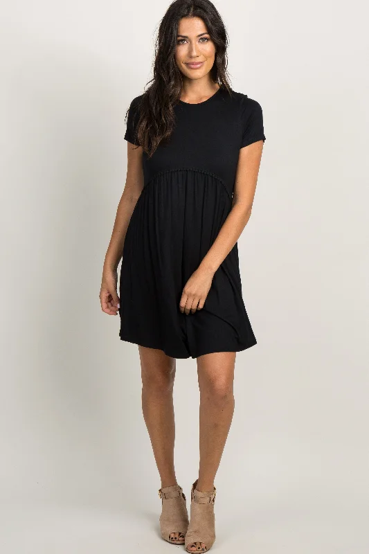 pinkblush-black-solid-crochet-trim-maternity-shift-dress