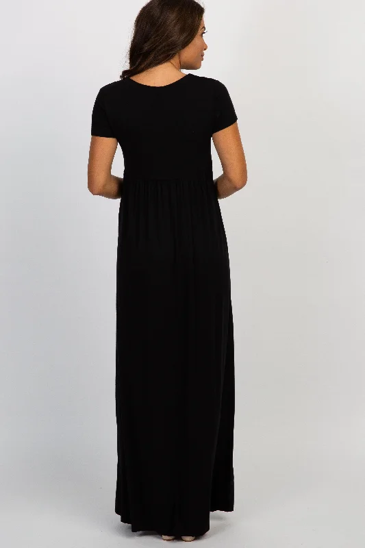 pinkblush-petite-black-draped-maternity-nursing-maxi-dress